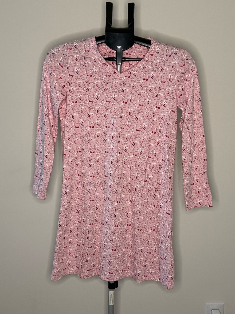 Charter Club Pink Floral Long Sleeve Sleepshirt XS | Soft Cozy Nightgown Lounge